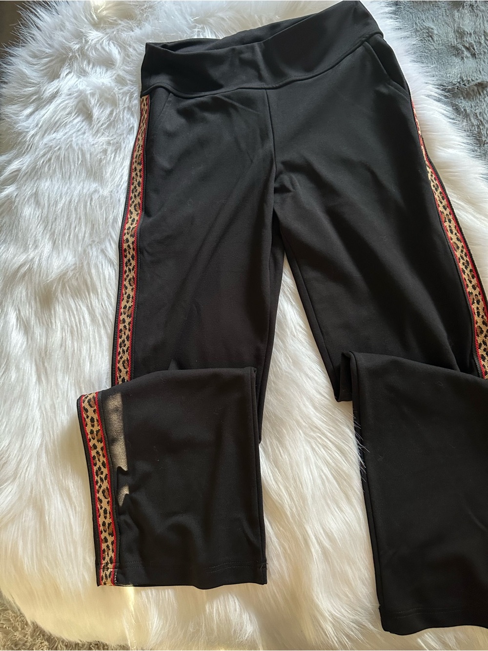 Saint + Sofia Black Apartment Pants With Subtle Stitch Detail